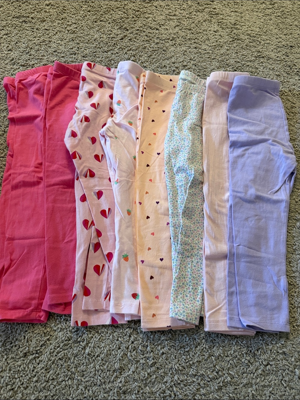 Girls' Assorted Pink & Pastel Leggings - 8 Pack